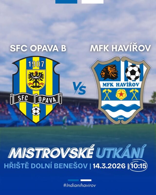 V sobotu nás čeká venkovní zápas proti @sfcopavab ⚽⚪️🔵
Výkop v 10:15. 
#havirovskyfotbal #indianihavirov #mfkhavirov